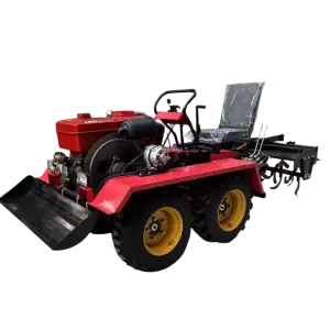 25HP tractor with 6 farm tools (soil shovel, rotary tiller, ditching machine, backfilling machine, front loader & trailer)