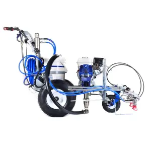 HB5900 Cooling Paint Line Striper for Road Surface, Hand-push Petrol Airless Paint Sprayer Powerful Road Line Marking Machine