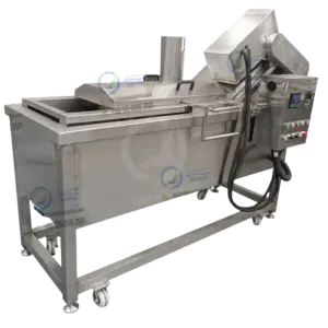 Automatic Electric Frying Machine Continuous Mesh Belt Cassava Fryer Nugget Donut Gas Heating Belt Conveyor Frying Machine