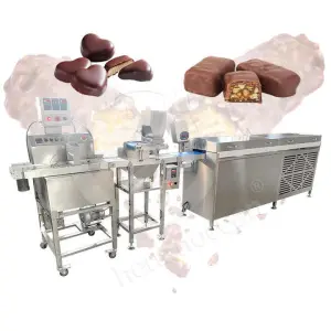 Professional Small Mini Chocolate Bar Making Snack Chocolate Enrobing Coating Pan Machine With Cooling Tunnel