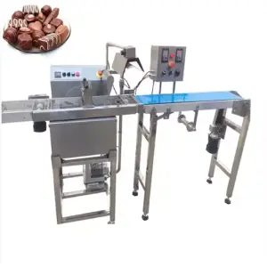 Commercial Chocolate Biscuit Coating Machine Cookie Wafer Tempering Coater Covering Machine