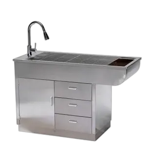 Longermay Stainless Steel Pet Vet Examination Disposal Table Dog Cat Treatment Pet Grooming Table