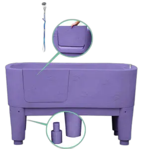 Dog Washing Station Shower Bathing Tub Plastic Portable Pet Spa Bathtub