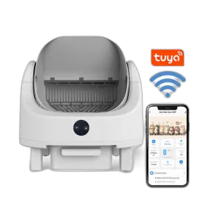 Low Noise Odor-Proof Wifi Remote App Control Large Electric Automatic Smart Open Top Self-Cleaning Cat Toilet Litter Box