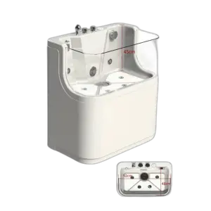 USMILEPET   Pet Spa Bathtub Acrylic Dog Surfing Massage Bathtub With Ozone and Colorful Lights for Pet Grooming