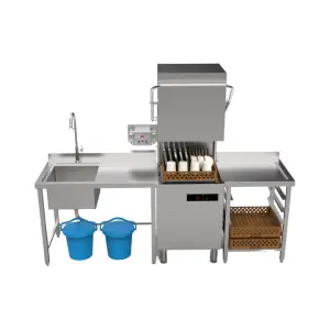 Industrial Stainless Steel Dishwashing Machine for Hotels & Restaurants Commercial Kitchen Equipment