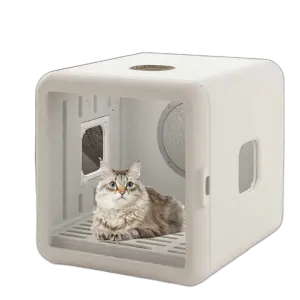 65L Low Noise Temperature Control Dog Cat Anion Hair SPA Pet Grooming Hair Dryer Box with Three Windows