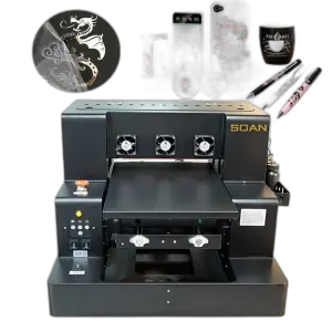 Soan  A3/A4 UV Printer Flatbed Printing Machine Automatic Printer UV  Printer for Phone Cases Acrylic Metal Leather