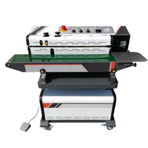 LF-1080 Vertical Food Plastic Bag Heat Sealer Vacuum Nitrogen Gas Flushing Continuous Band Packing Sealing Machine Vacuum Sealer