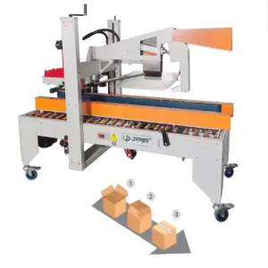 Top Bottom Tape Automatic Case Sealer UPPER Auto Box Carton Sealing Machine Cookies Chocolate Food Carton case Sealer