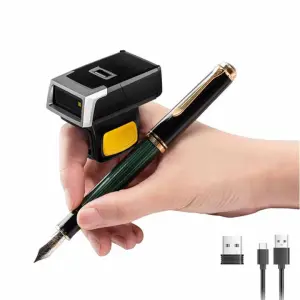 Mini Finger Ring Barcode Scanner Image Usb BT Wearable Glove Barcode Scanner