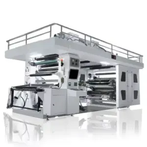 4 Color Central Drum Flexographic Press Plastic Film Bopp Pe CI Flexo Printing Machine