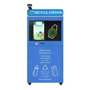 RVM -Reverse Vending Machine for Plastic Bottle and Aluminum Can Rewards for Recycling Without Compactor, Scanner, Printer, AI