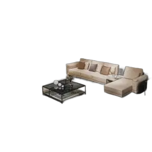 Whole House Customization Living Room Sofa  Royal Italian Nubuck Leather Sofa Set Furniture  Sofa