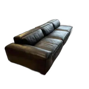 OKF  Italian Luxury Design Black Leather Couch Living Room Sectional Sofa Genuine Leather Modern Sofa