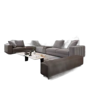 Italian Design Luxury Genuine Leather Sectional Sofa Luxury Living Room Furniture for Apartment Hotel Villa-High-End Furniture