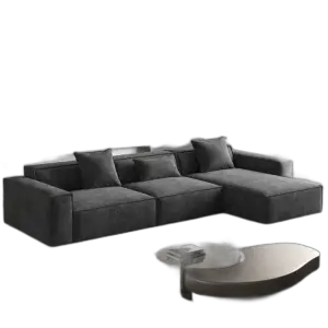 ATUNUS Nordic White Modern Villa Living Room Comfortable Design 3 Seaters L Shaped Modular Sectional Sofa