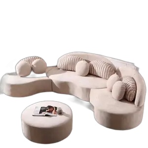 WISEMAX FURNITURE Nordic Set Furniture Living Room Curved Sofa Sectional Couch Set Modern Living Room Sofa Floor Sofas Couch