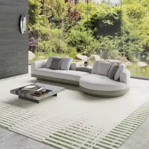 Minimalist Modern Style Comfortable Fabric Leather Sofa Set Villa Luxury Hotel Living Room Furniture Modular Couch