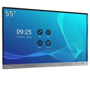 Interactive Whiteboard 4K UHD 55 Inch Touch Screen Flat Panel Display Smart Board with Stand Classroom Office Meeting