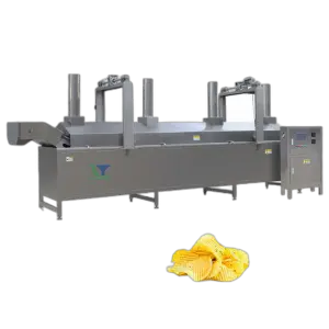 Automatic Potato Finger Chips Deep Fryer Continuous Conveyor Belt French Fries Frying Machine for