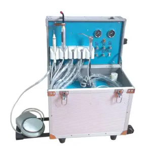 Portable Dental Delivery Rolling Case 4-Hole Suction Handpiece Kit Electric/MANUAL Power Oral Therapy Equipments Accessories