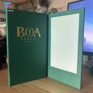 Leather Menu Wedding Restaurant Card bar Custom Cover Hotel Restaurant Menu Book Green