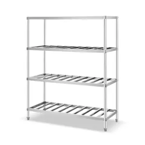 Commercial Kitchen Stainless Steel 201 Four-Layer Rack Durable Sturdy Shelves for Restaurants and Hotels