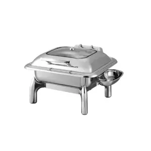 Hotel Catering Equipment Restaurant Luxury Stainless Steel square Food Warmer Chafing Dish Buffet Set