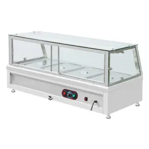 4 - 6 Tray Professional Display Electric Food Warmer Food Preserve Warming Cabinet Table Top Water Heater Bain Marie