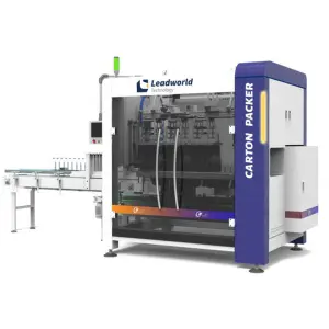 Leadworld Packaging Machinery Prepared Foods Ready to Eat Meals Beverage Milk Automatic Case Carton Packer Line