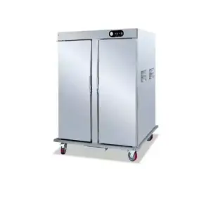 Double Door Hospital Food Warmer Warm Heating Cart Trolley Electric Restaurant Hotel Cater Holding Cabinet Machine With Wheel
