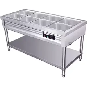 RTK Stainless Steel 201/304 Stand Type Restaurant Commercial Kitchen Temperature Control Electric 4 Pans Food Warmer Display