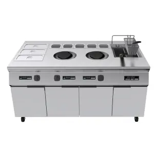 Commercial Modular Cooking Equipment 5KW Bain Marie Food Warmer Stainless Steel Induction Cooker With Temperature Control