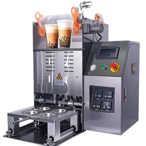 Tabletop Plastic Snack Coffee Milk Tea Cup Sealing Machine Yogurt Tray Box Vacuum Seal Container for Fast Food