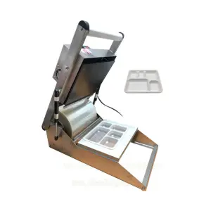 Manual Type Plastic PET/PP/PE Box Food Container Sealing Machine Household Table Top Custom Mold Tray Heat Sealers