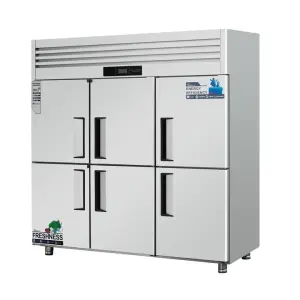 6 Doors Commercial Freezers Refrigerator 201 Stainless Steel Refrigeration Equipment Kitchen Freezer