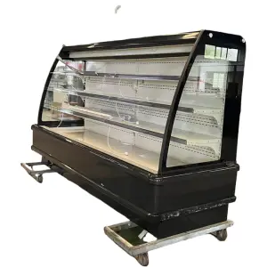 Half Height Beverage Fridge Supermarket Open Chiller Commercial Fruit Cooler Display Refrigerator