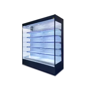 BREVIT Commerce Vegetable Fruit Upright Commercial Open Display Chiller in Supermarket