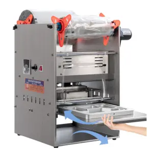 Automatic Sealing Machine Communion 4 Plastic Cup Tray Lunch Box Food Container Bowl Sealing Machines for Yogurt Sealer Machine