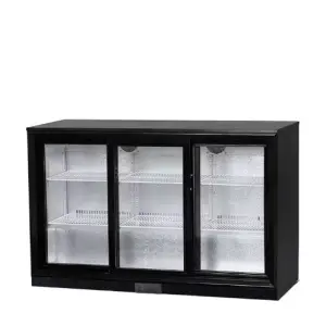 Three Sliding Door Black Back bar Cooler 320L GN-320HS Under Counter Bottle Cooler