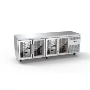 4 Doors Commercial Refrigeration Equipment Kitchen Table Refrigerator Chiller Restaurant Under Counter Salad Freezer Chiller