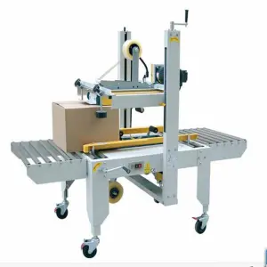 FXJ6050 Adhesive Tape Carton Sealer Semi Automatic Box Sealing Machine Top and Bottom Belt Driven