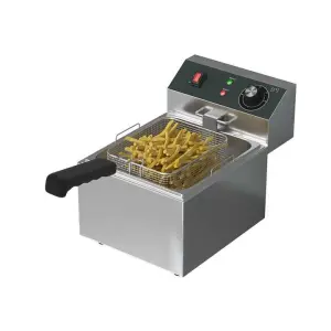 Commercial Electric Deep Fryer with Thickened Stainless Steel Rapid Heating Double Pot and Fishing Net 220v  Condition