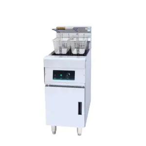 Simple Operation 28L 1-Tank 2-Basket Electric Chicken Fryer with Knob Control