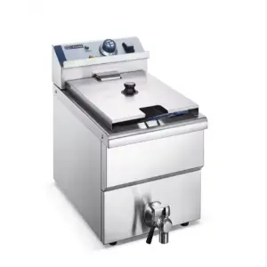 12L Large Capacity  Stainless Steel Table Top Electric Fryer with Drain Tap