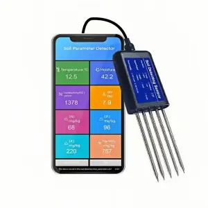 7 in 1 Soil Sensor NPK/pH/EC/Temperature/Moisture/Salinity RS485/4-20mA Output for IoT Integration