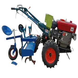 15hp diesel mini walking hand tractor with Double Plow & Trenching machine attachment