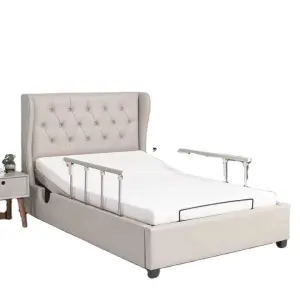 Modern Home Caring Wired Control Okin Motor Electric Adjustable Hospital Bed with Foldable Handrails