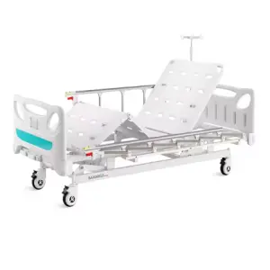 K6k SAIKANG  Aluminum Alloy Side Rail 3 Function Electric Clinic Hospital Bed with Infusion Pole